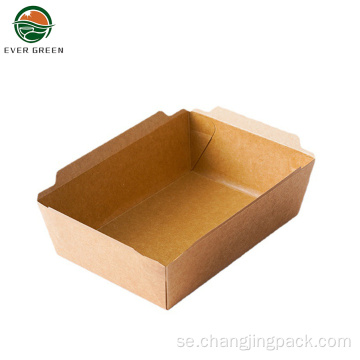 Engångsförtjockad Kraft Paper Packaging Box Salad Bowl